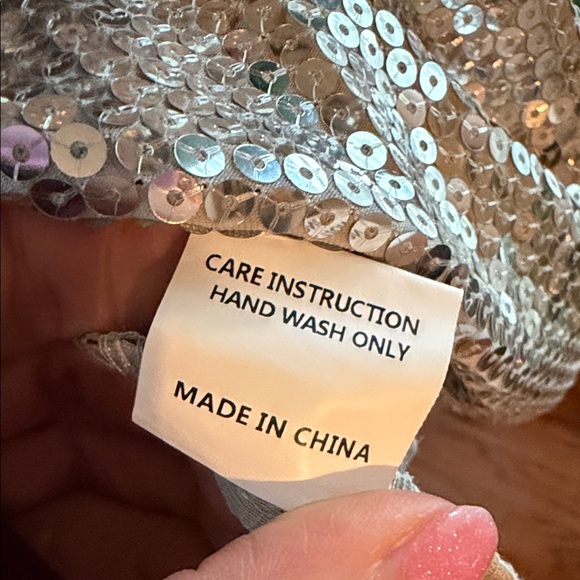 QUEEN OF SPARKLES Silver Sequin Mini Dress NWT - Picture 5 of 6